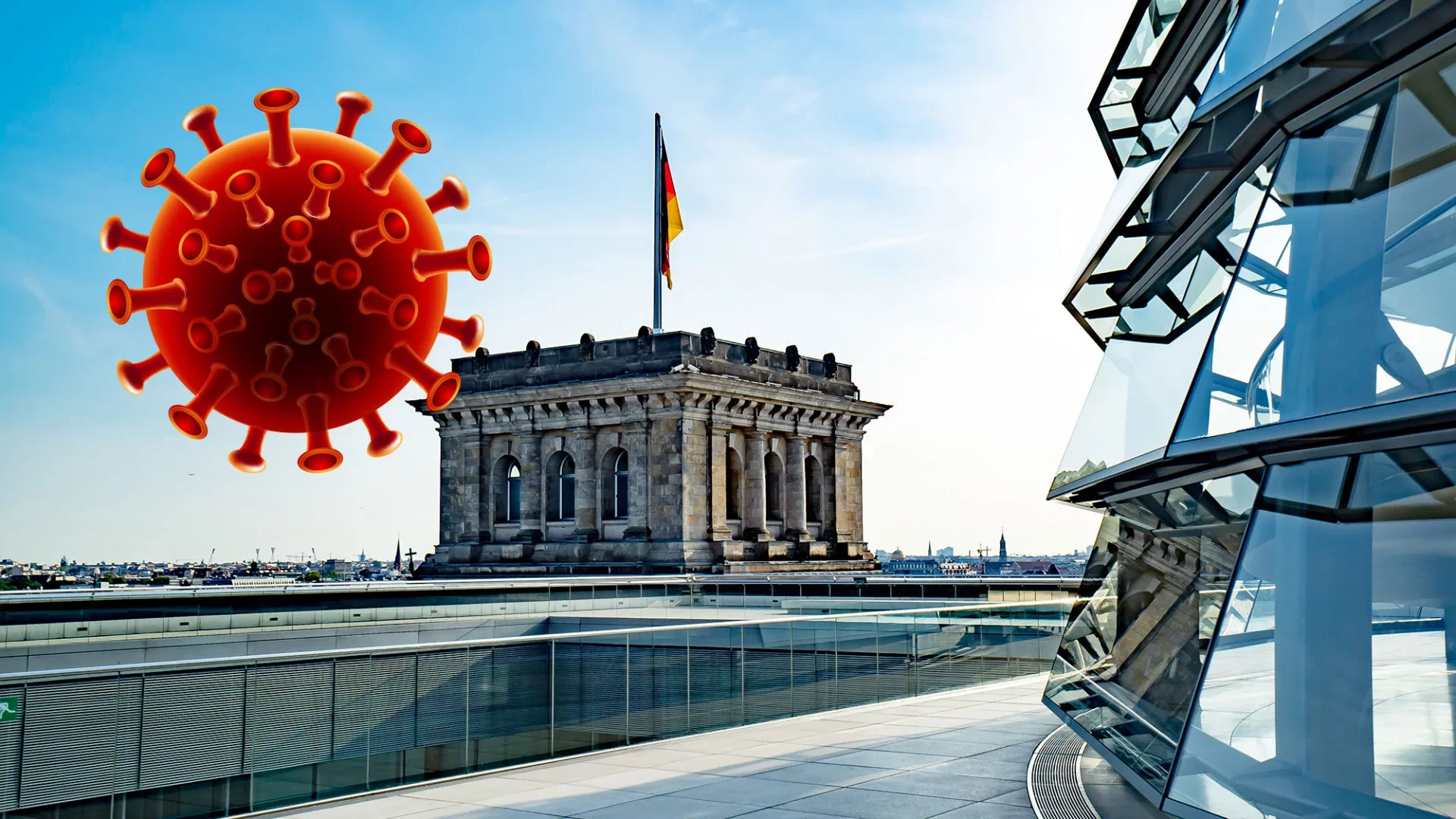 Corona am Bundestag in Berlin